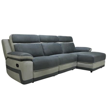 Vente-unique Relaxsofa Ecksofa elektrisch - Ecke rechts - Mikrofaser - Anthrazit & Hellgrau - TALCA  