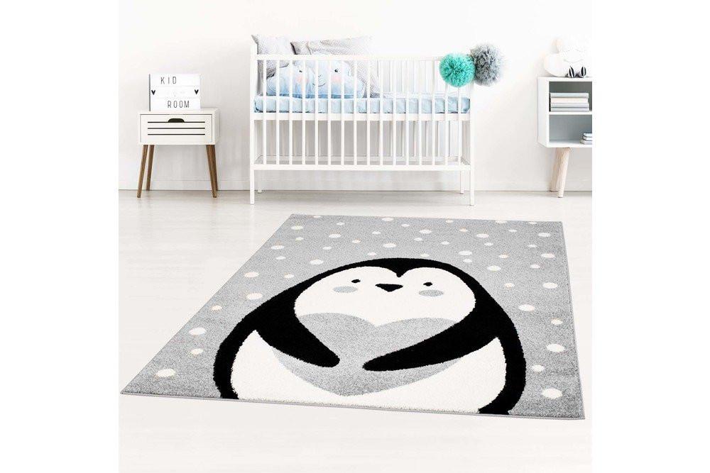 Paco Home Kinderteppich Pinguin Hell  