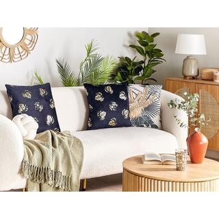 Beliani Lot de 2 coussins décoratifs en Velours Glamour GOLDENROD  