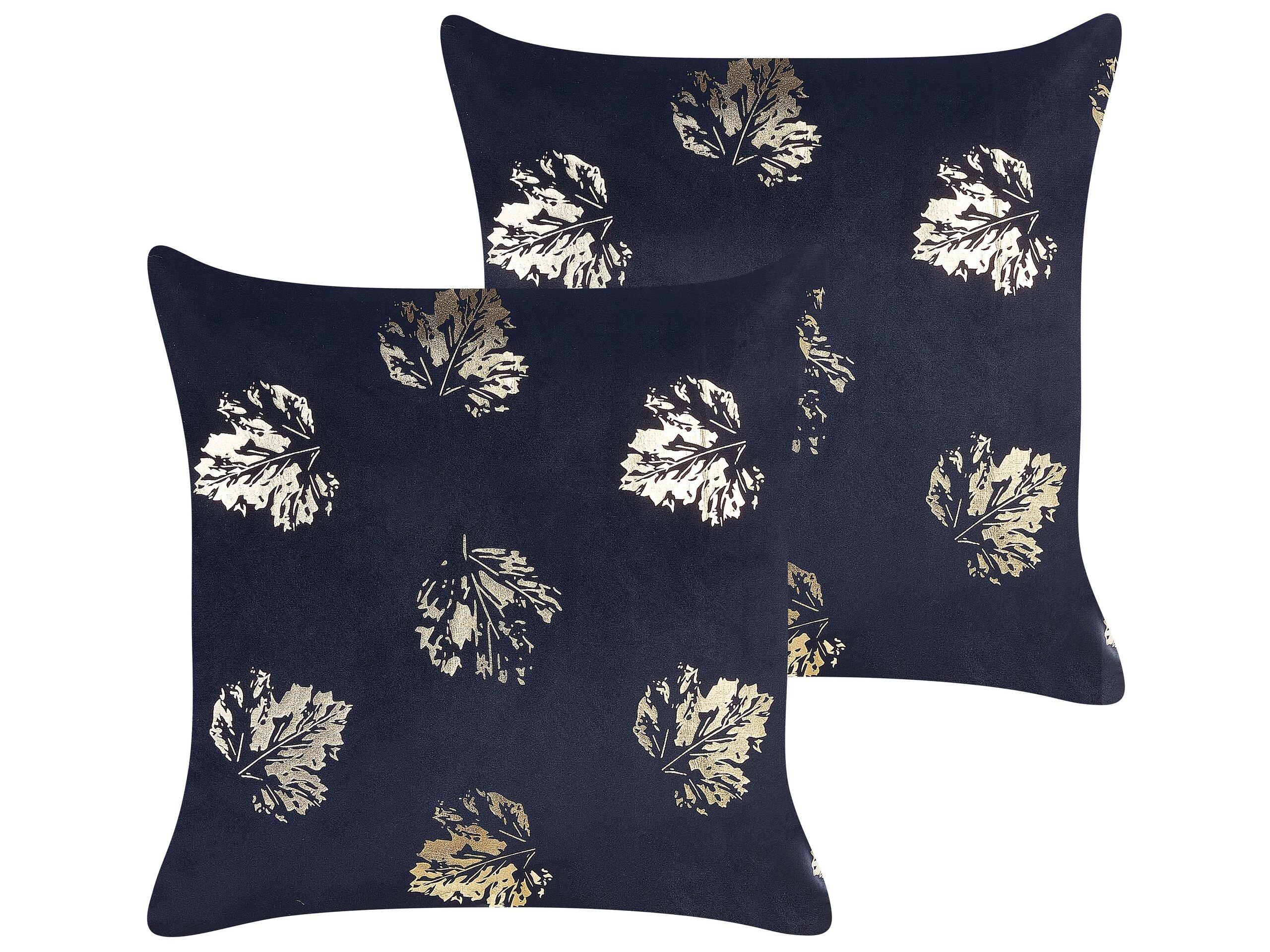 Beliani Lot de 2 coussins décoratifs en Velours Glamour GOLDENROD  