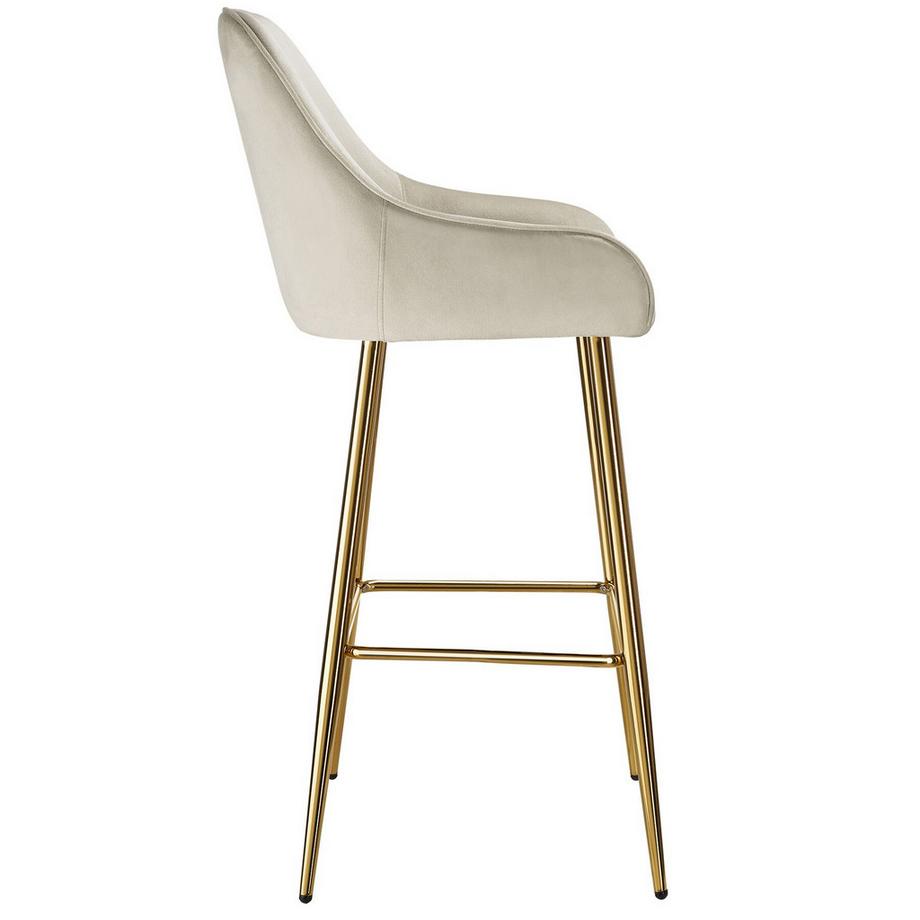 Tectake Tabouret de bar AVANE en aspect velours rembourré  