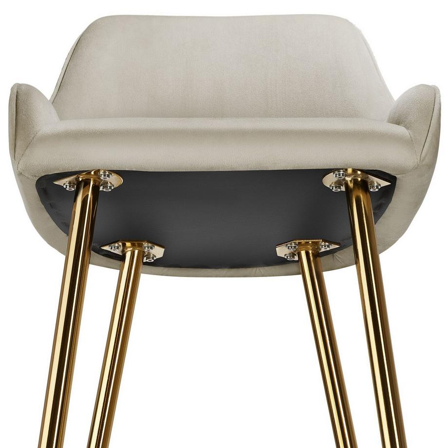 Tectake Tabouret de bar AVANE en aspect velours rembourré  