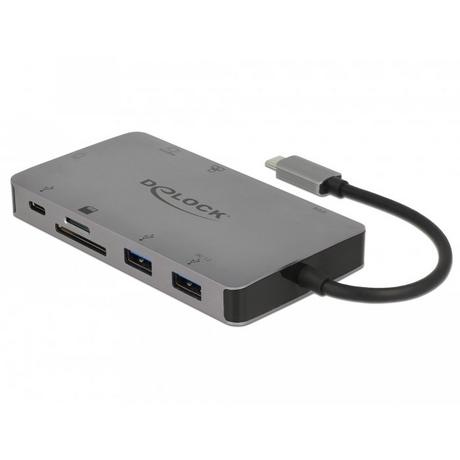 DeLock  87735 station d'accueil Avec fil USB 3.2 Gen 1 (3.1 Gen 1) Type-C Gris 