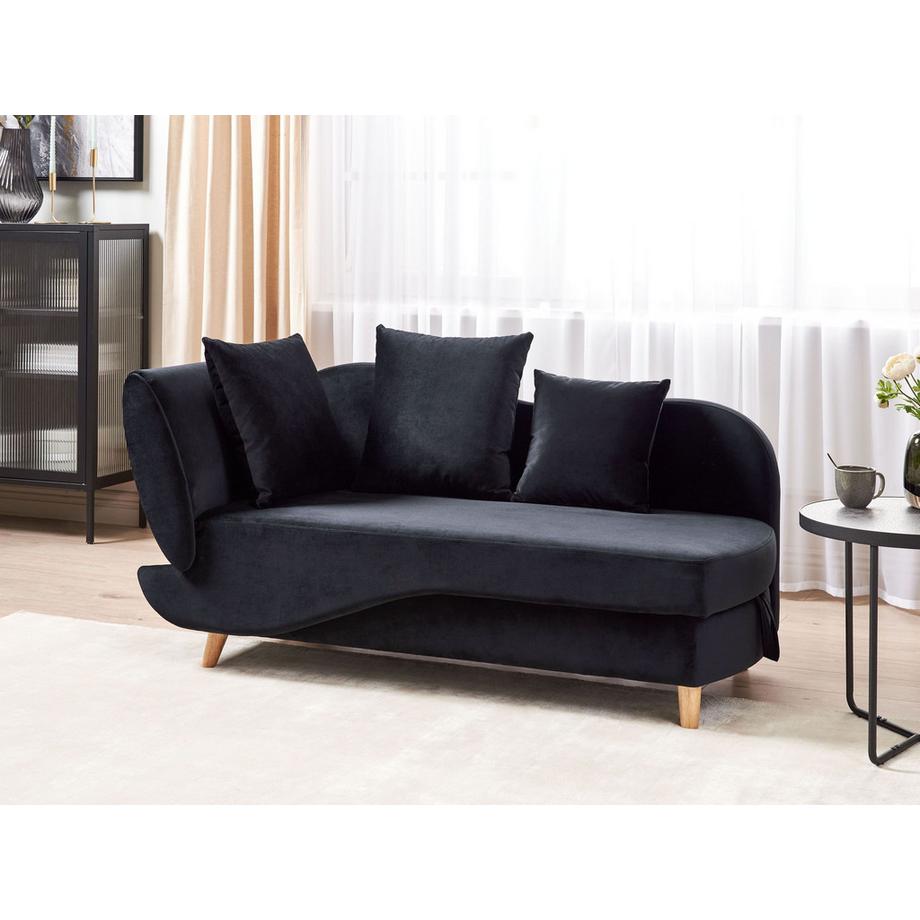 Beliani Chaise longue versione sinistra en Velluto Retrò MERI  