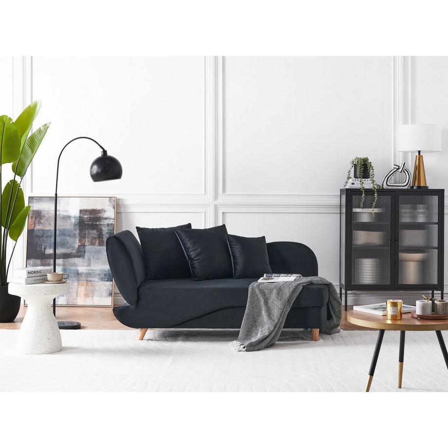 Beliani Chaise longue versione sinistra en Velluto Retrò MERI  