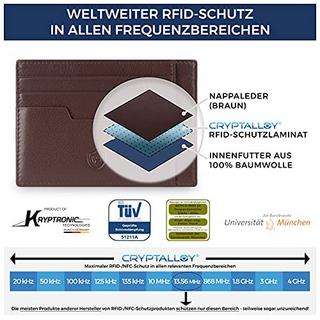 Only-bags.store Nappa Leder RFID Kartenetui 9 Fächer  