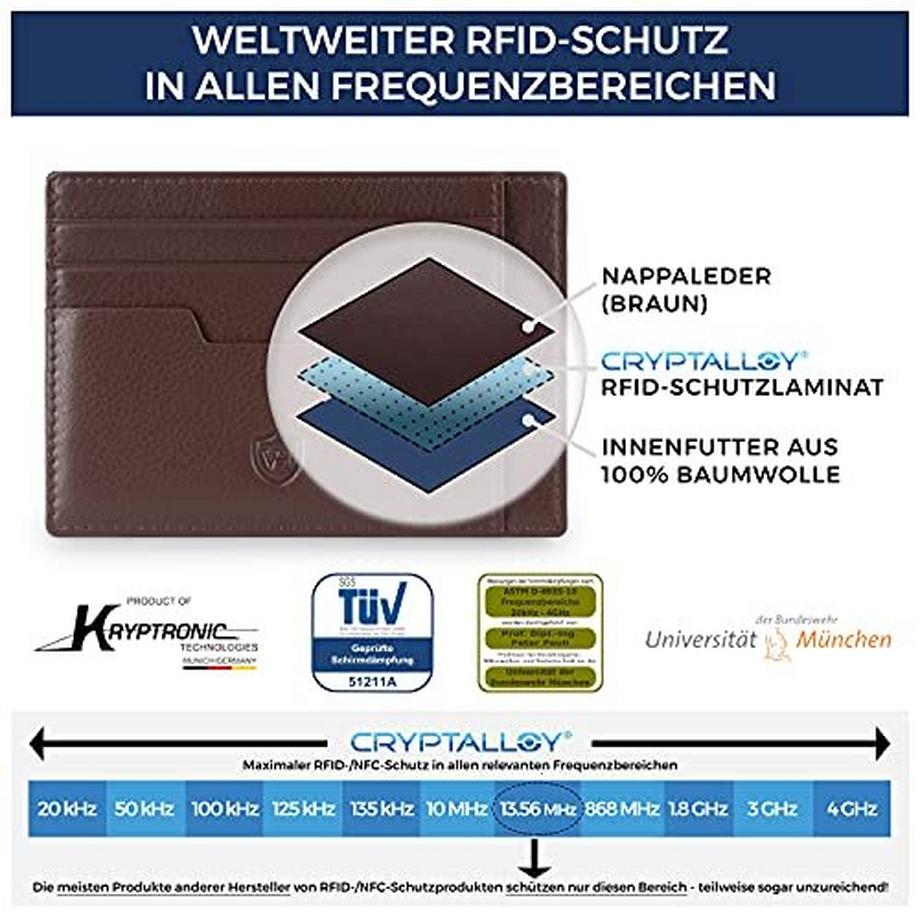Only-bags.store Nappa Leder RFID Kartenetui 9 Fächer  