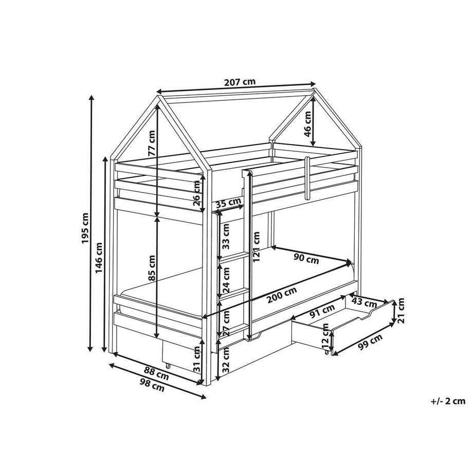 Beliani Lit superposé en Bois de pin Scandinave TERNAS  
