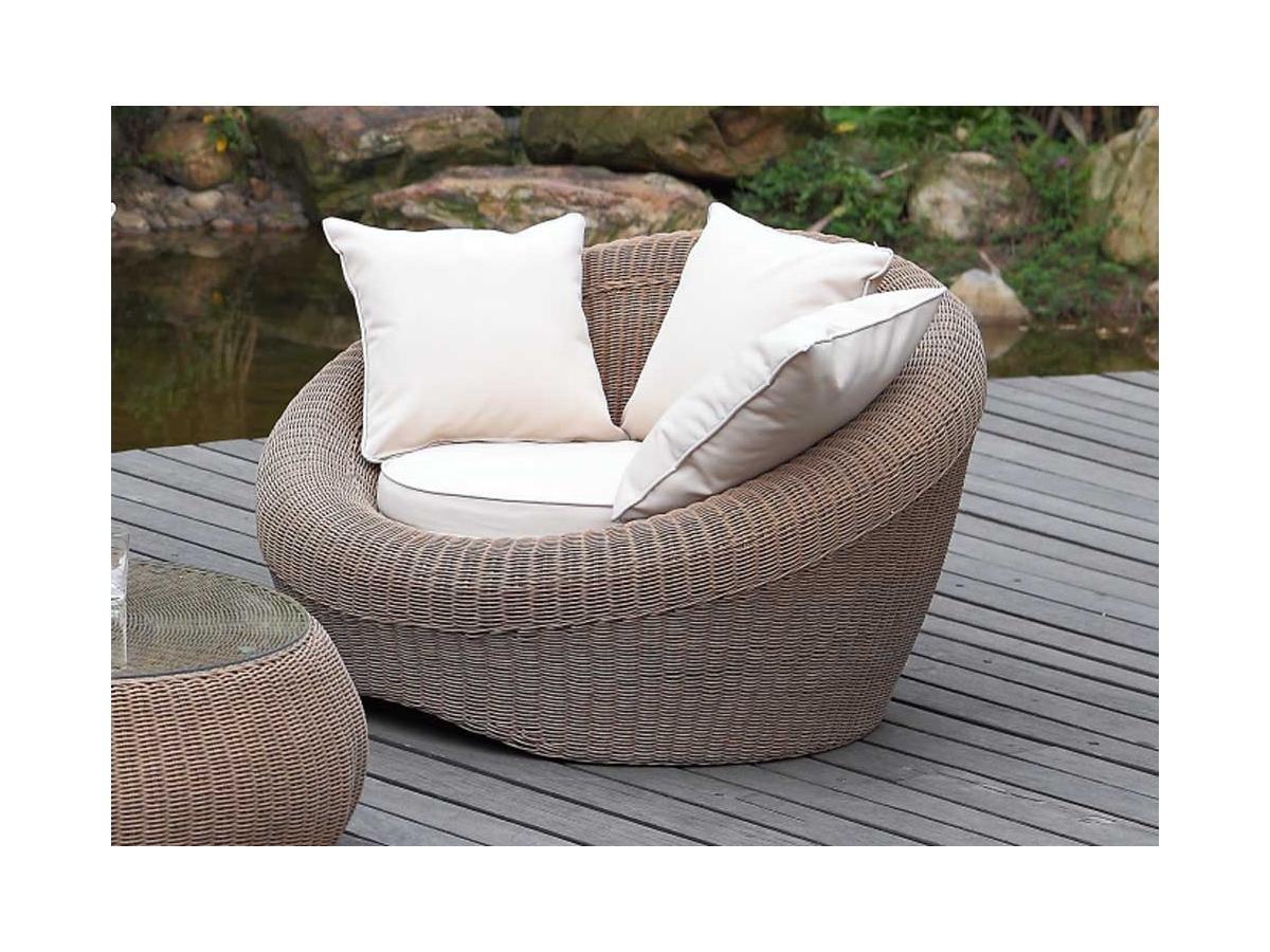 Vente-unique Gartensessel Polyrattan 2erSet Karamell WHITEHEAVEN  
