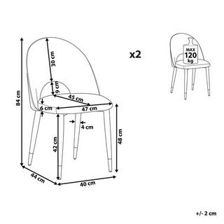 Beliani Esszimmerstuhl aus Samtstoff Retro MAGALIA  