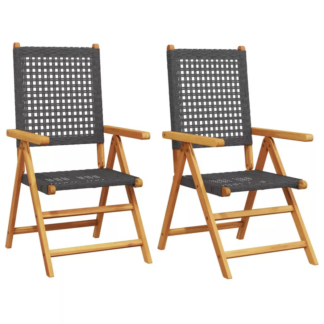 VidaXL - sedia da giardino Legno di acacia, One Size, Nero