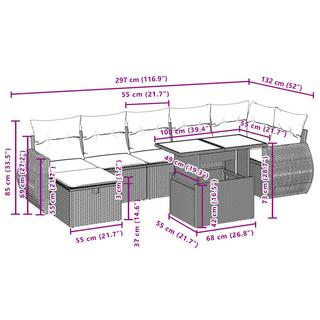 VidaXL set divano da giardino Polirattan  