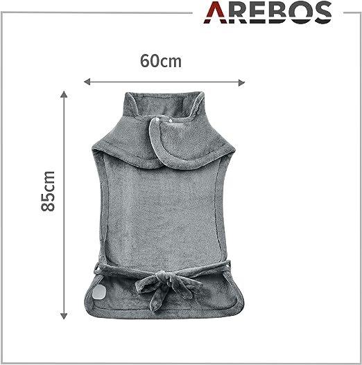 Arebos  Gilet chauffant | Gilet chauffant | Coussin chauffant lavable | Chauffage dorsal 