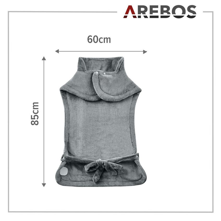 Arebos  Gilet chauffant | Gilet chauffant | Coussin chauffant lavable | Chauffage dorsal 