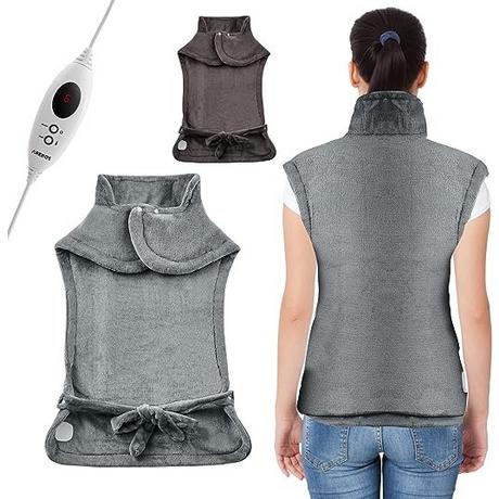 Arebos  Gilet chauffant | Gilet chauffant | Coussin chauffant lavable | Chauffage dorsal 