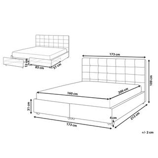 Beliani Letto contenitore en Poliestere Glamour ROCHELLE  