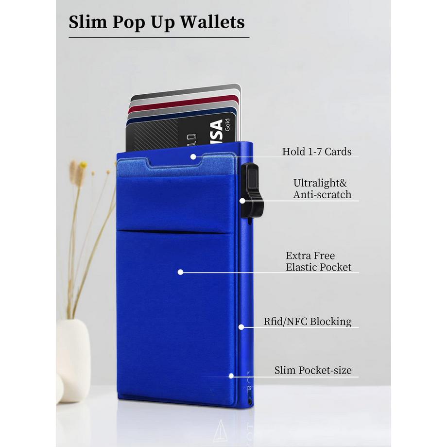 Only-bags.store Portafoglio Pop-Up Minimalista Porta Carte Blocco RFID con Scomparto Portamonete  