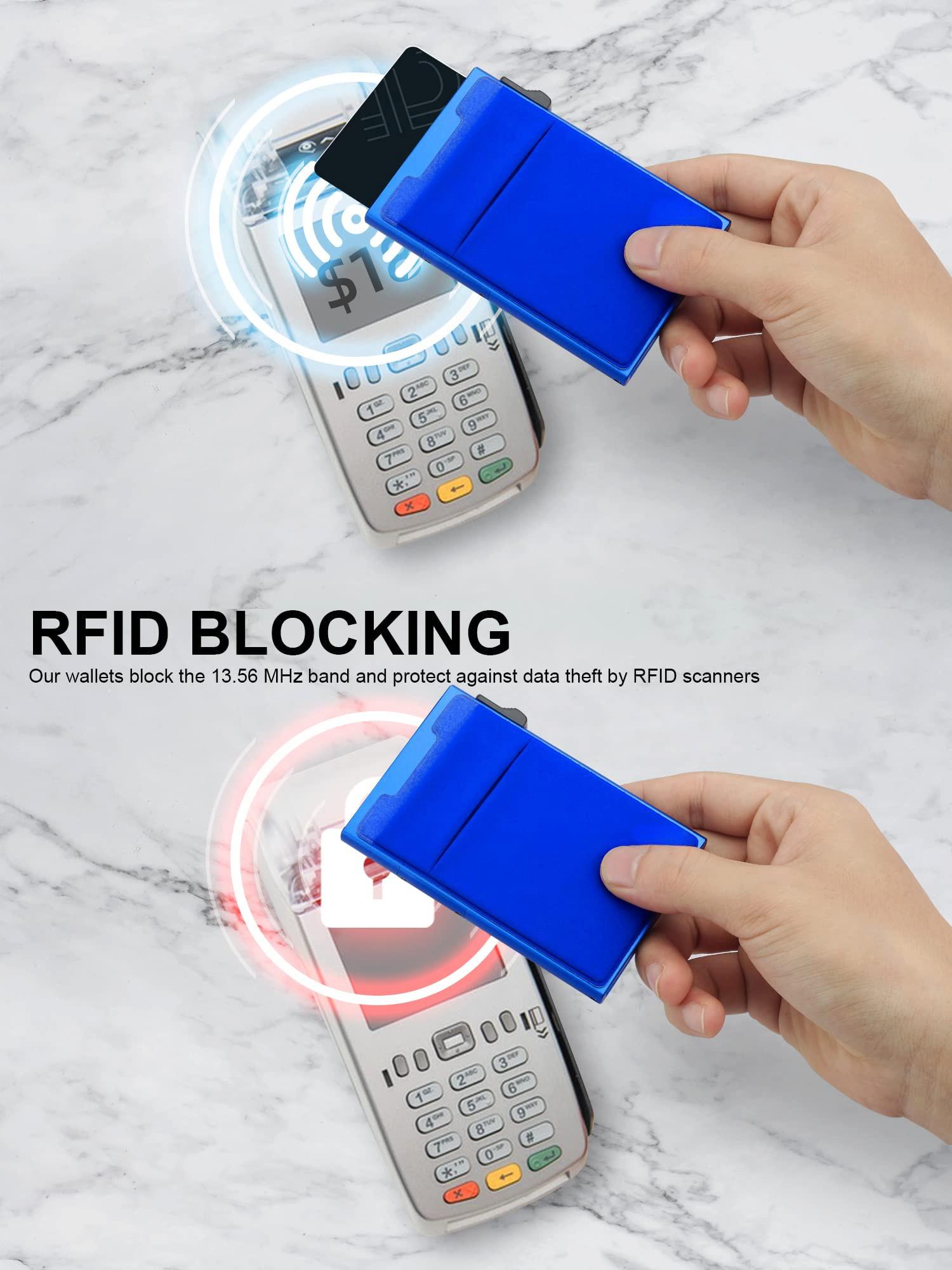 Only-bags.store Minimalistische Pop-Up Brieftasche RFID Schutz Kartenhalter mit Münzfach  