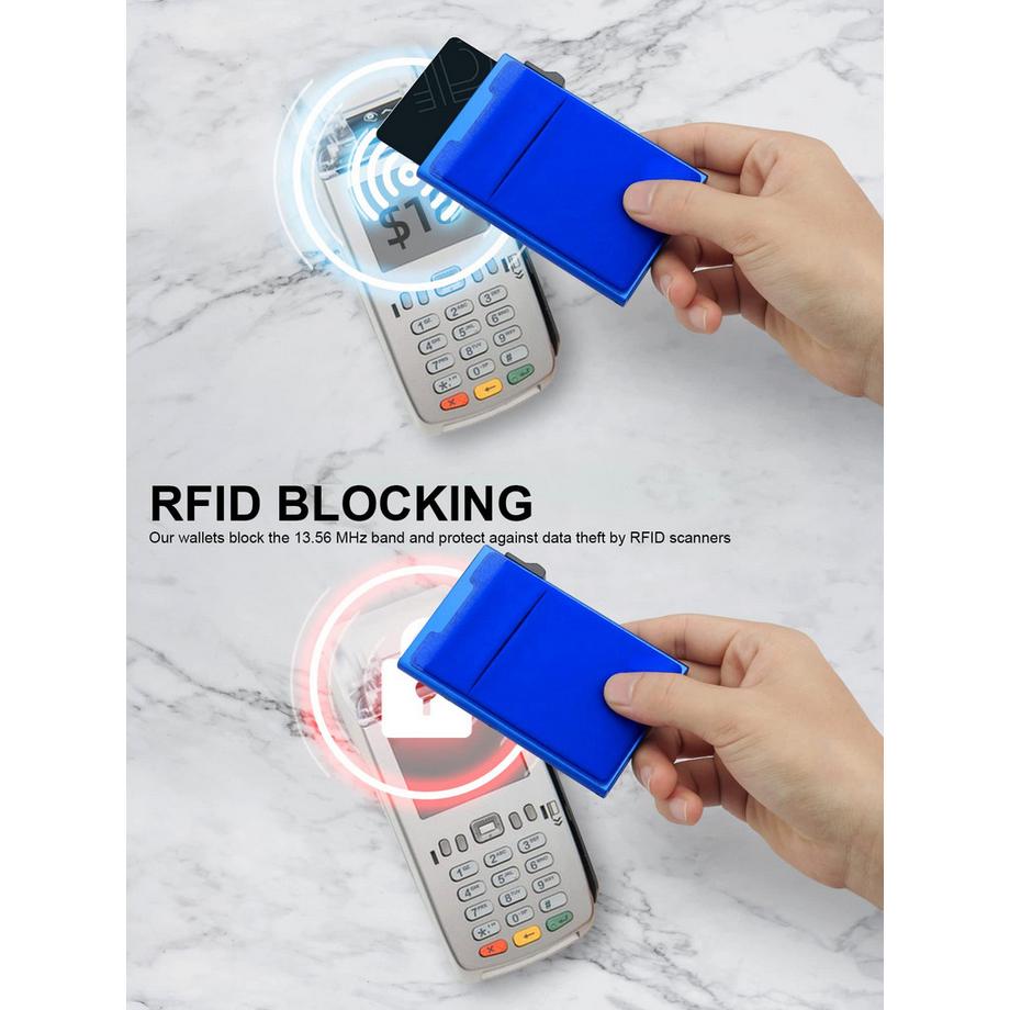 Only-bags.store Portafoglio Pop-Up Minimalista Porta Carte Blocco RFID con Scomparto Portamonete  
