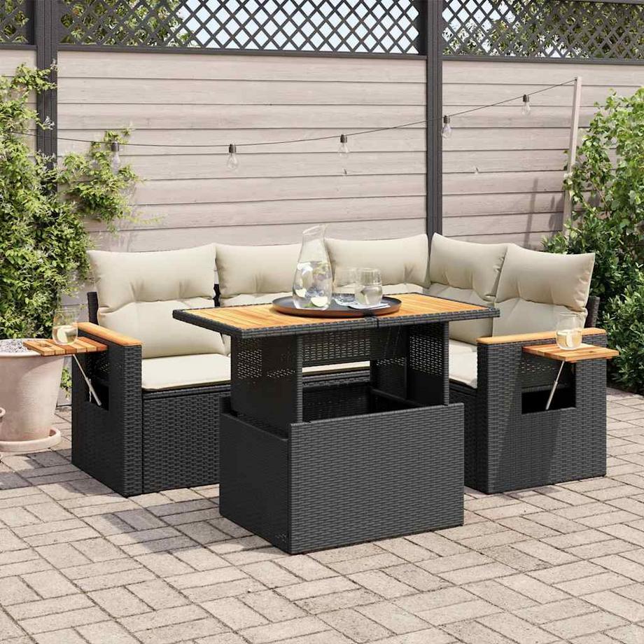 VidaXL set di divani da giardino Polirattan  