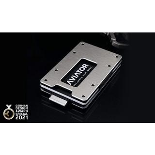 AVIATOR Smart Wallet Slide Brushed Silver AirTag Clip  