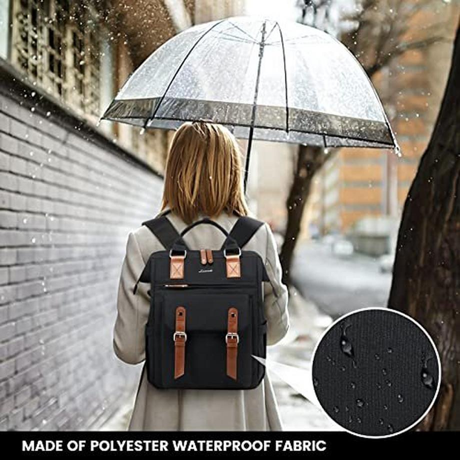 Only-bags.store Zaino per laptop 15.6 pollici zaino scuola con tasca per cavo dati  