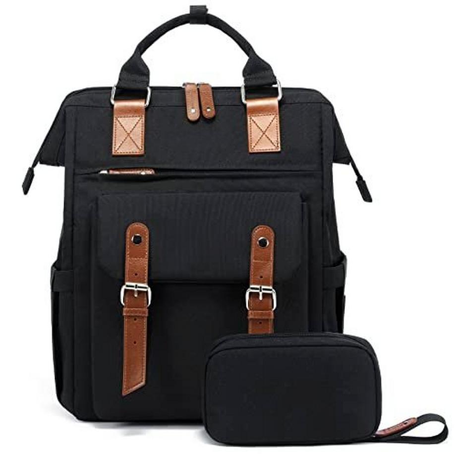 Only-bags.store Zaino per laptop 15.6 pollici zaino scuola con tasca per cavo dati  