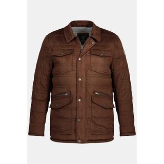 JP1880  Steppjacke, Outdoor, Mikro-Suede, Hemdkragen, viele Taschen, warm gefüttert 