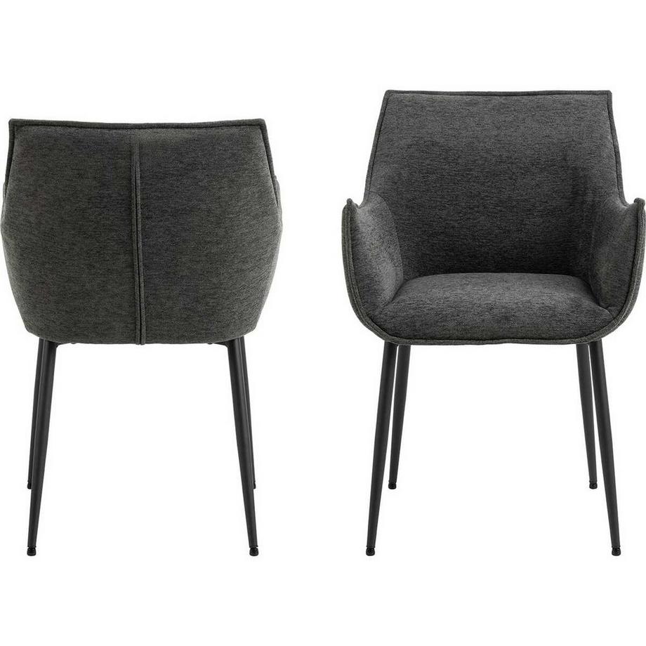 mutoni Chaise à accoudoirs Kaleo gris foncé (1 pièce)  