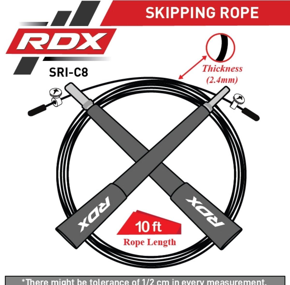 RDX SPORTS  RDX C8 Verstellbar Springseil mit PVC Ummantelung 