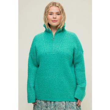 Maglione polo dal taglio oversize in maglia a costine