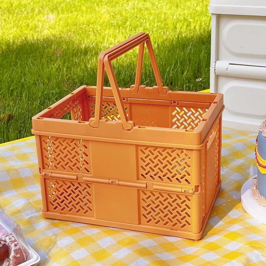 Northio Panier de rangement pliable en plastique - orange  