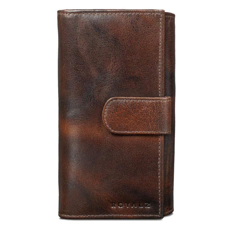 Only-bags.store Vintage Leder Geldbörse Geldbörse groß mit vielen Fächern RFID Blocker  