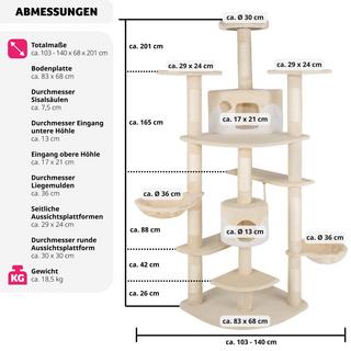 Tectake  Kratzbaum Fippi 201cm 