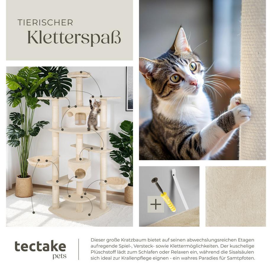 Tectake  Kratzbaum Fippi 201 cm Sisal 