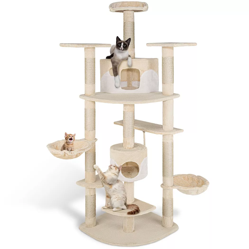 Tectake - Kratzbaum Fippi 201 cm Sisal, One Size, Light Beige