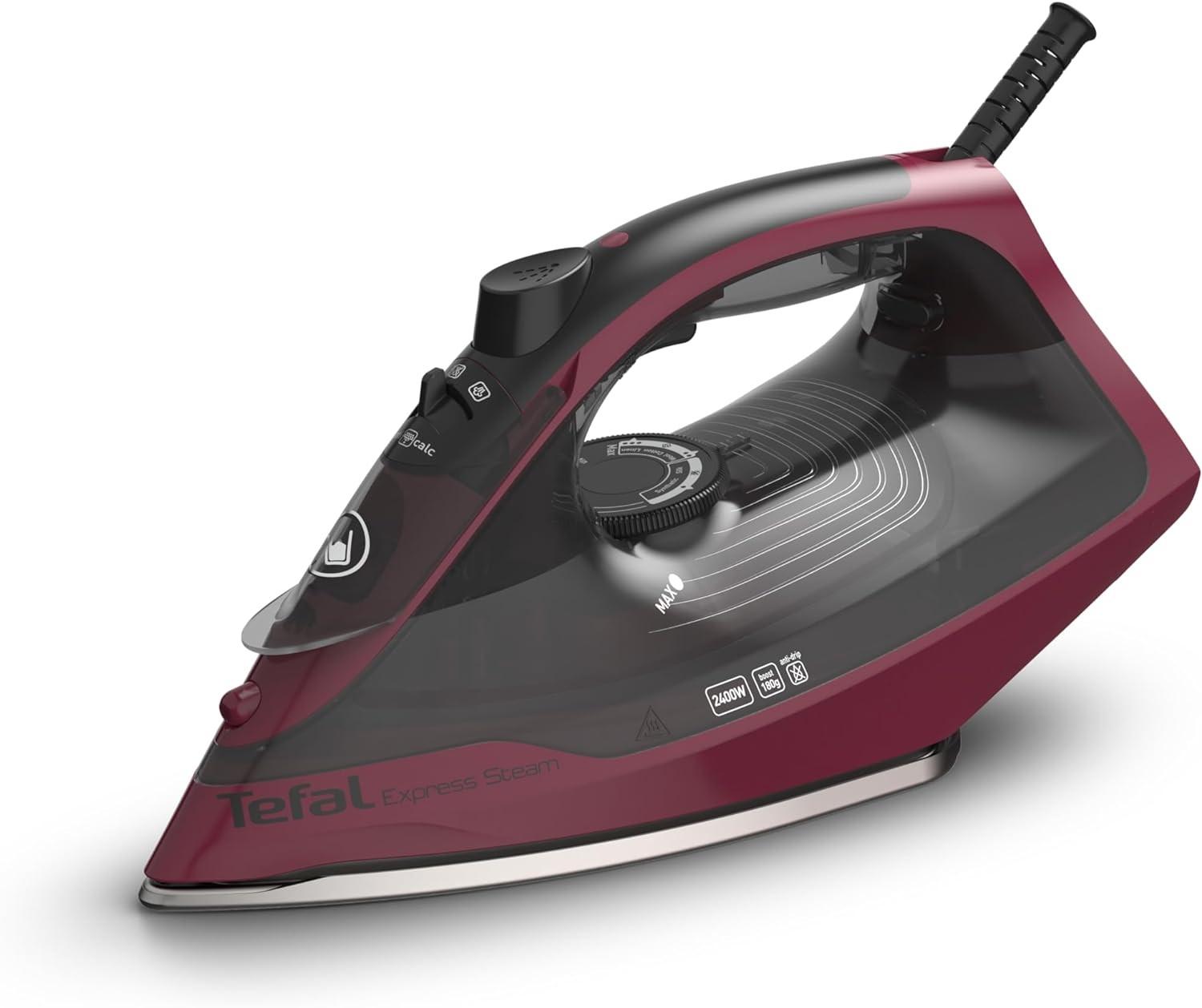 Tefal  FV2846 Express Dampfbügeleisen, 180 g/min Dampfstoß, 2400 W Leistung, Vertikales Bügeleisen, K 