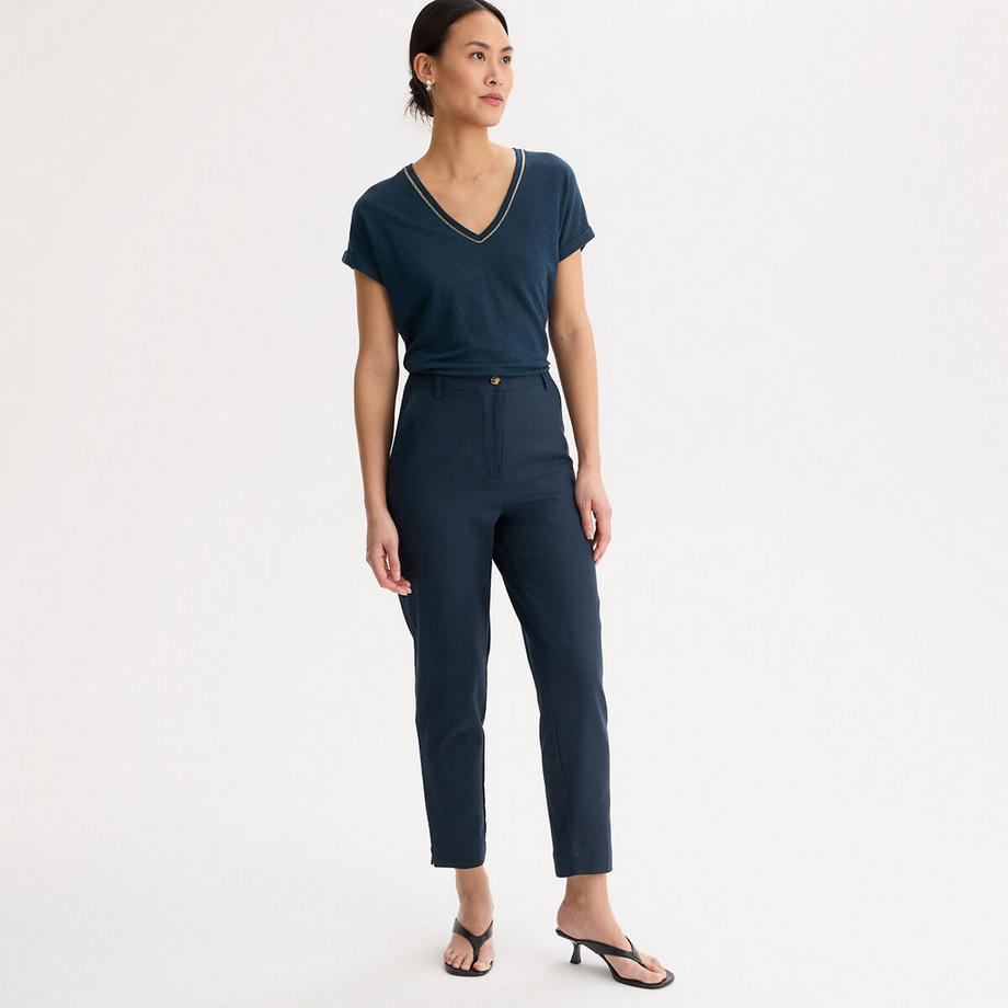 La Redoute Collections Pantaloni Sigaretta 7/8 Lino Viscosa  