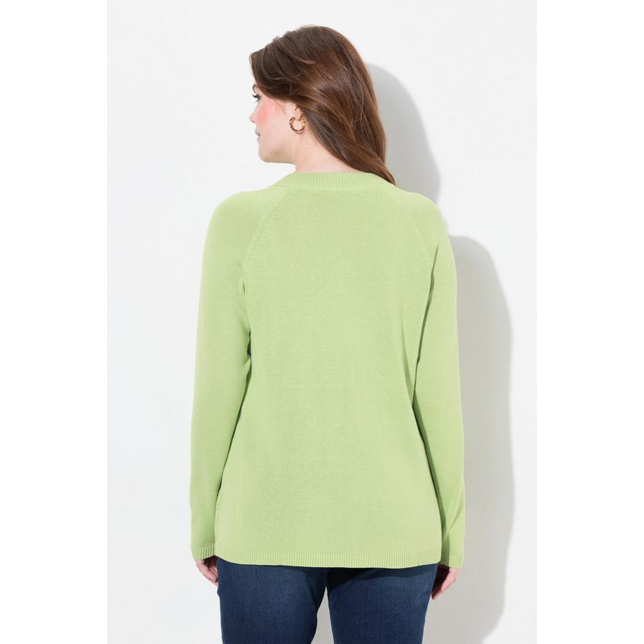 Ulla Popken Maglione trecce scollo a V maniche lunghe  