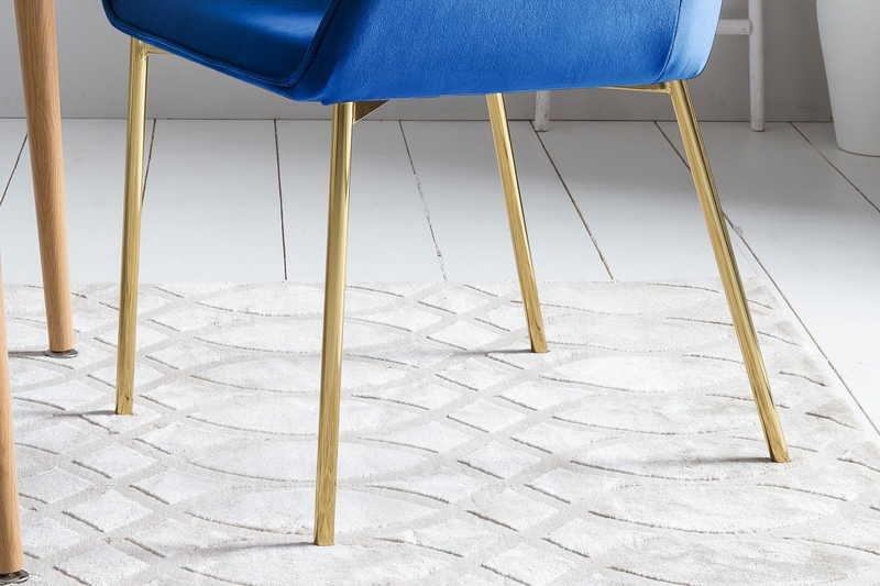 mutoni Chaise de salle à manger en velours bleu, lot de 2  