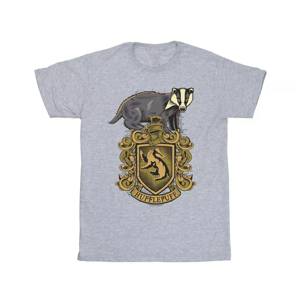 HARRY-POTTER - Hufflepuff TShirt, 140/146, Grau