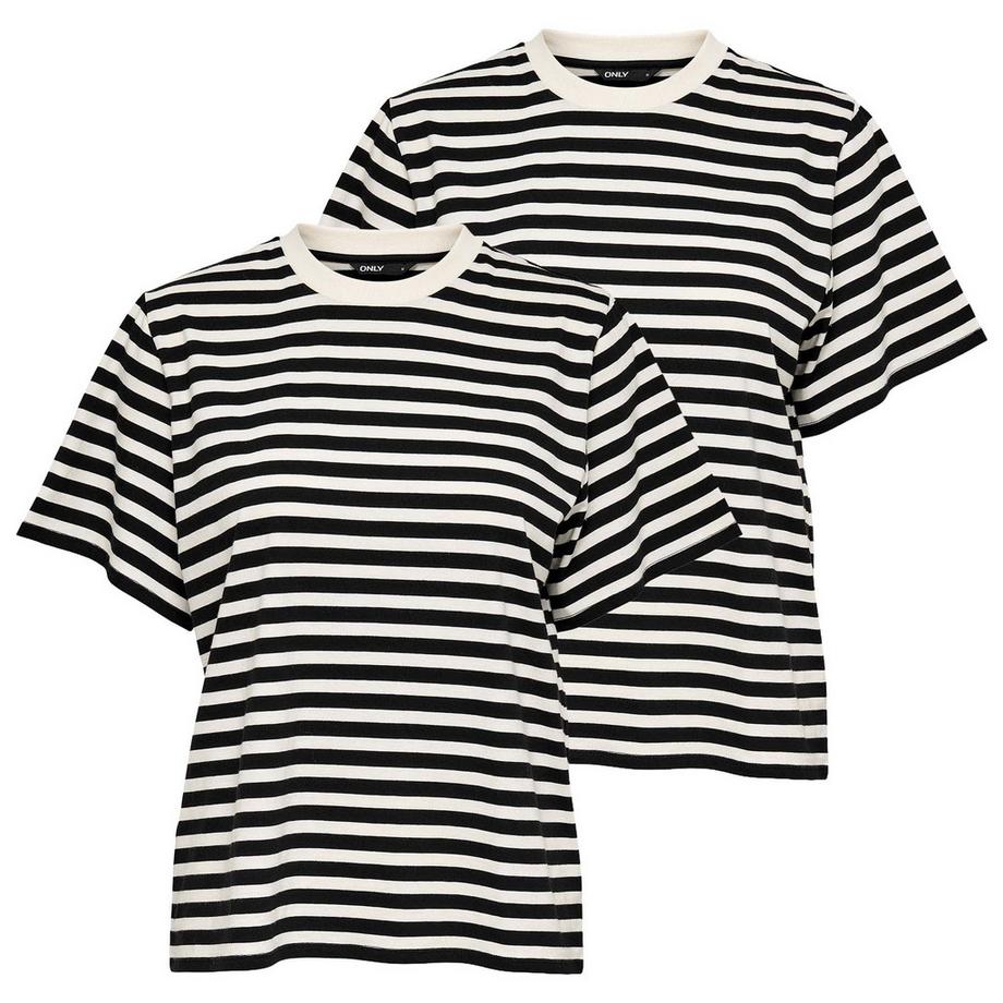 Maglietta Donne Confezione da 2 Vestibilità confortevole-ONLLIVINA LIFE STRIPE TEE 2P