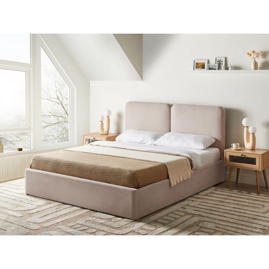 Beliani Lit ottoman en Tissu Moderne ARBOIS  