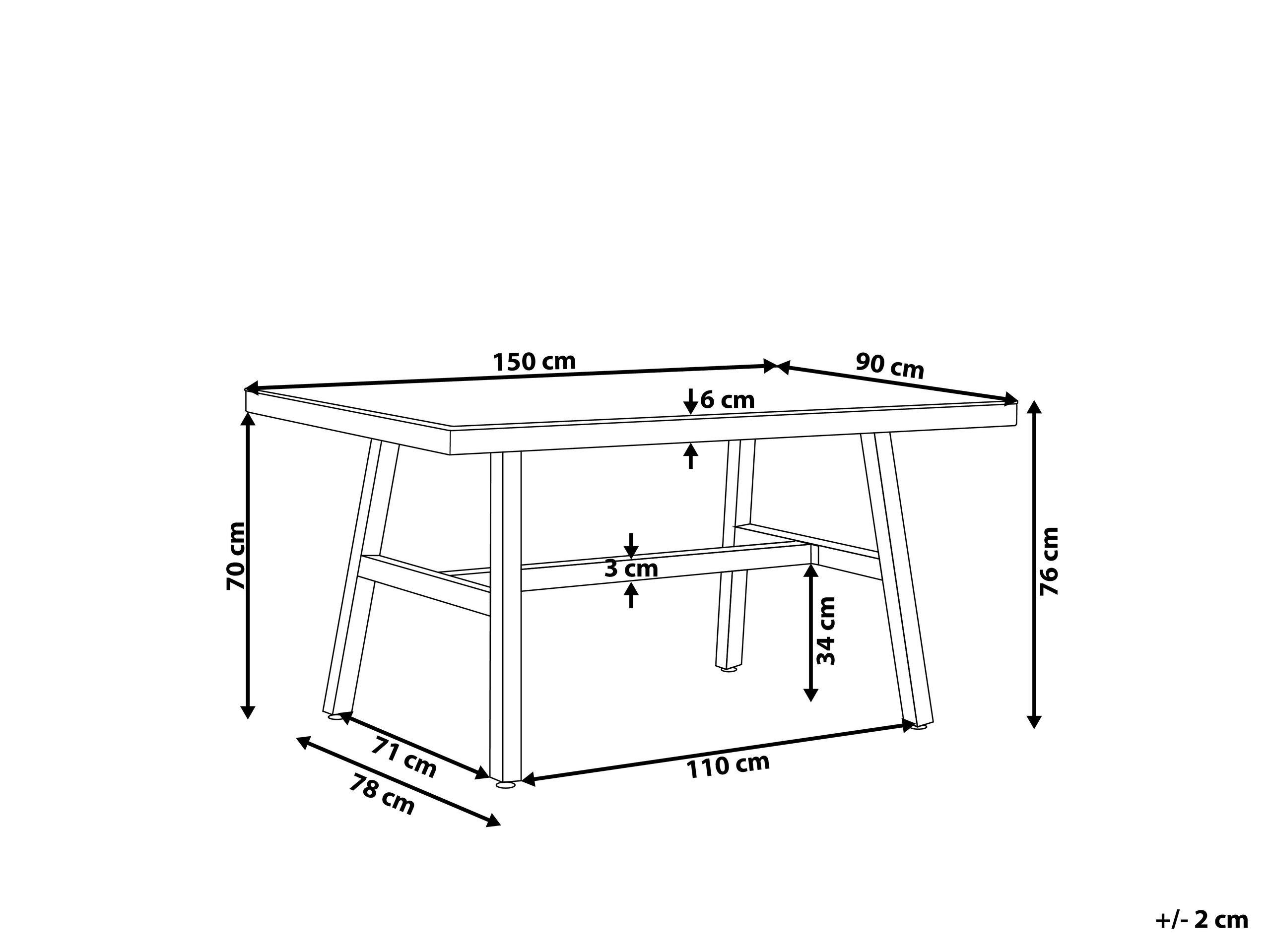 Beliani Table de jardin en Aluminium Industriel CANETTO  