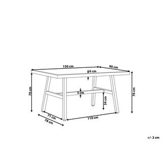 Beliani Gartentisch aus Aluminium Industriell CANETTO  