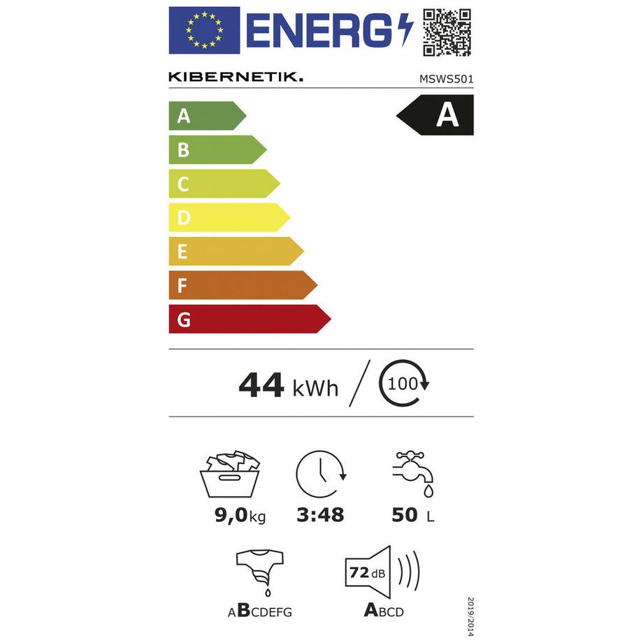 Kibernetik Lave-linge ComfortLine CLW501, 9 kg, classe énergétique A-10 %  
