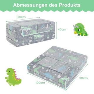 B2X Modulares Kindersofa im Dunkeln leuchtendes Spielsofa Modulsofa Dinosaurier  