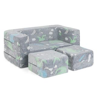 B2X Modulares Kindersofa im Dunkeln leuchtendes Spielsofa Modulsofa Dinosaurier  