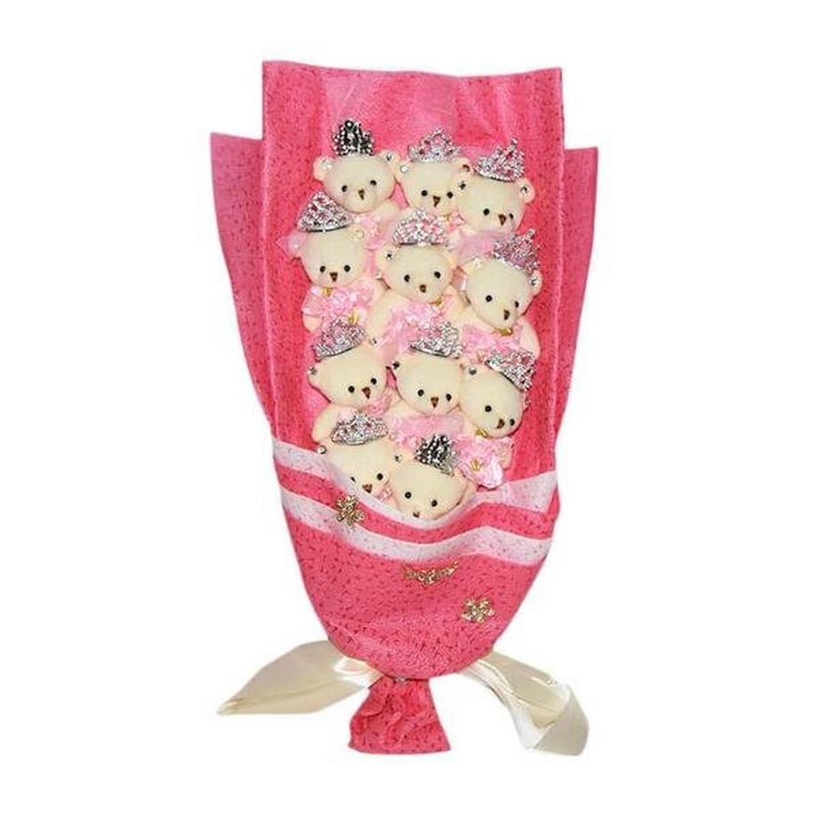 Mikamax  Blumenstrauß mit Teddybären in Geschenkverpackung 