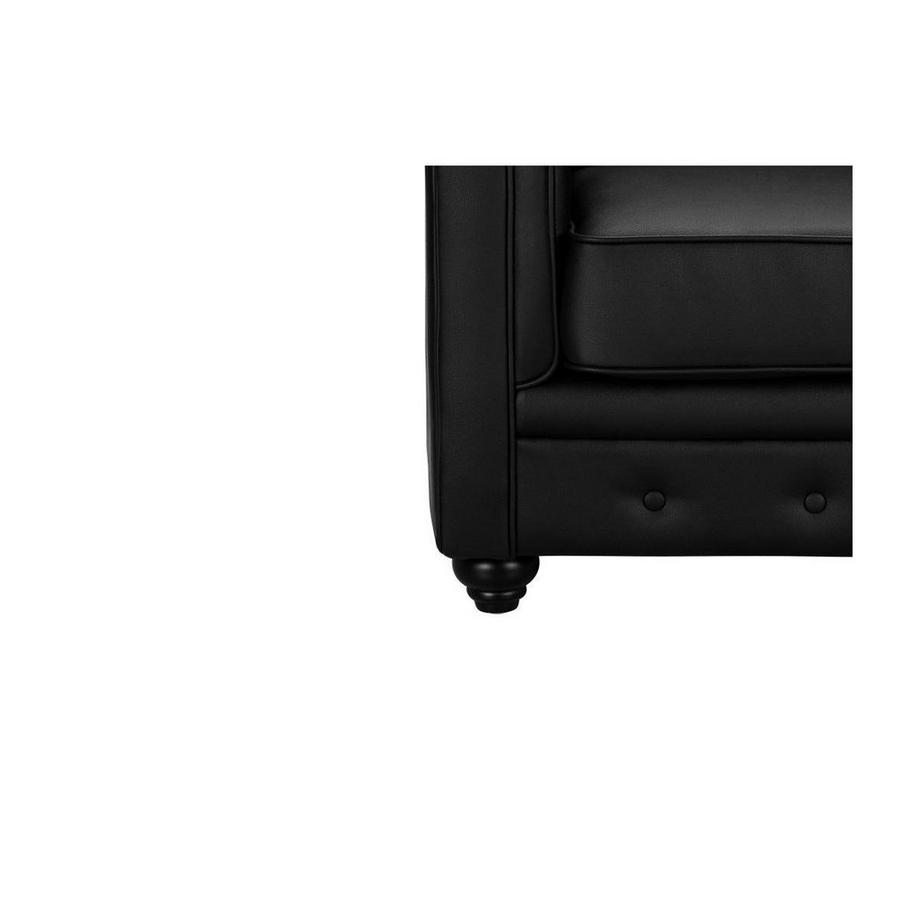 Vente-unique Canapé 3 places et 2 fauteuils CHESTERFIELD - Simili Noir  